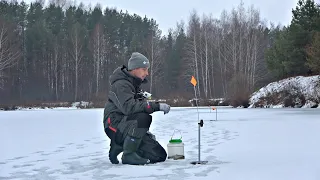 РАССТАВИЛ ЖЕРЛИЦЫ НА ЩУЧЬЮ ТРОПУ И НАЧАЛОСЬ...! ФЛАГИ ВСТАЮТ ДРУГ ЗА ДРУГОМ! Зимняя рыбалка.