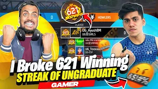 Breaking 621 Winning Streak Of Noob Ungraduate Gamer Angry Reaction 🤬