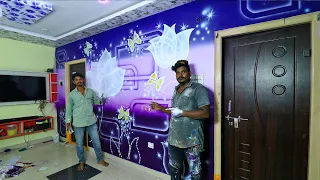 3d wall spray painting designs ideas living room