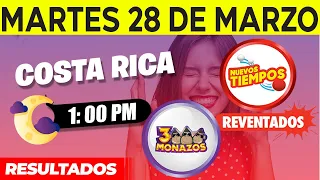 Sorteo 1:00pm Nuevos Tiempos y 3 Monazos Medio día del martes 28 de marzo del 2023