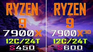 RYZEN 9 7900X vs RYZEN 9 7900X3D // PC GAMES BENCHMARK TEST ||