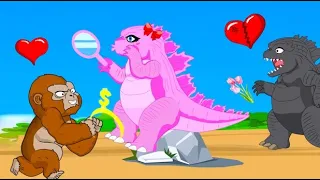 POOR BABY GODZILLA Vs KONG LIFE : BAD girlfriend So Sad But Happy Ending |Godzilla Animation Cartoon