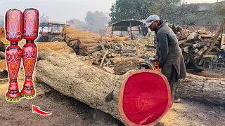 Wooden Furniture Mass Production Factory | Red Wood Turning Skills