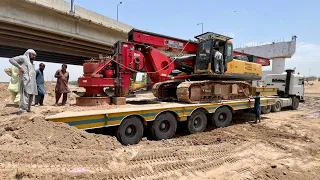 Watch Unloading of Rotary Drilling Rig From Trailer | Biggest Heavy Equipment Machines