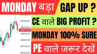 Monday Market कैसा रहेगा | gift nifty live | banknifty gap up or gap down monday | nifty monday