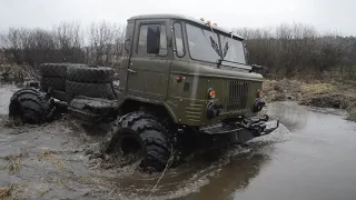 Monster Trucks GAZ-66 made in USSR on Arched Tires