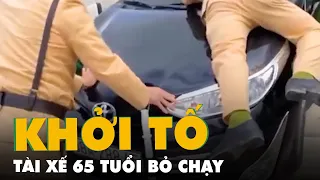 Khởi tố tài xế 65 tuổi bỏ chạy khi kiểm tra nồng độ cồn, hất CSGT từ nắp ca pô xuống đường