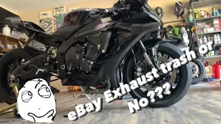 YAMAHA R1 EXHAUST INSTALL!! eBay Exhaust Good Or Trash?!?!