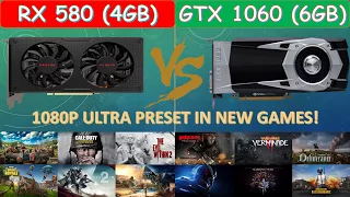 RX 580 (4GB) vs GTX 1060 (6GB) - (1080P) New Games Comparison