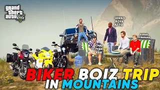 BIKER BOIZ ONE DAY TRIP IN MOUNTAINS | GTA 5 | Real Life Mods #406 | URDU |