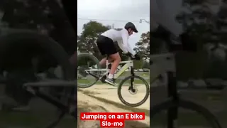 Jumping on an E bike Slo-mo