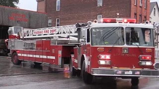 Passaic NJ Fire Department Batt 2, Spare Ladder 2 Tiller, Engine 3 Responding Eastside Fire House