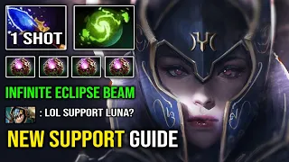 How to Play LUNA as a Support with 1st ITEM Scepter Ultimate Eclipse 1 Shot Enemy Carry Dota 2