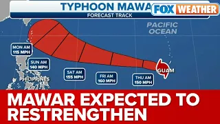 Typhoon Mawar Expected To Restrengthen After It Passes Through Guam