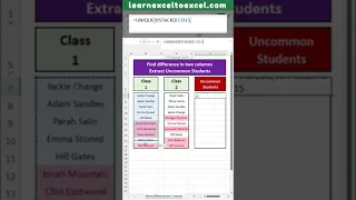 Excel Pro Trick: Compare Two Columns to find differences in Excel using UNIQUE and VSTACK Functions