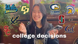 college decision reactions | UCs, Cal States, Stanford, USC, 2024 (only 8 colleges)