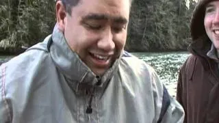 Guy eating beating Fish heart