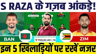 BAN vs ZIM Dream11 Team, BAN vs ZIM 1st T20I Dream11 Prediction, Bangladesh vs Zimbabwe Dream11 Team