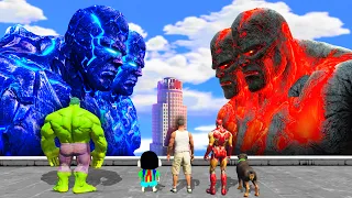 GTA 5 | GTA5 SHINCHAN & FRANKLIN DRAWS 2 HEADED ICE GOD TO FIGHT THE 2 HEADED LAVA GOD IN GTA 5