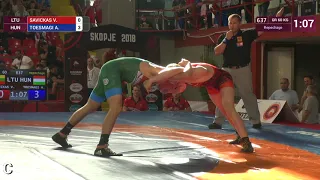 Repechage GR - 60 kg: V. SAVICKAS (LTU) v. A. TOESMAGI (HUN)