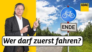 Radweg zu Ende – wer darf zuerst fahren? | ADAC | Recht? Logisch!