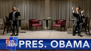 Stephen Challenges President Barack Obama To A Game Of "Wastepaper Basketball"