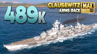 Super Cruiser Clausewitz with insane 489k damage - World of Warships