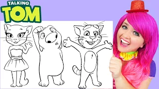 Coloring Talking Tom & Friends | Talking Angela & Hank | Markers