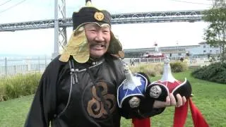 Kongar-ol Ondar with Tuvan wrestlers in San Francisco , Jan  2013