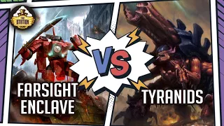 FARSIGHT ENCLAVE TAU vs TYRANIDS I Репорт | 1500 pts I Warhammer 40000