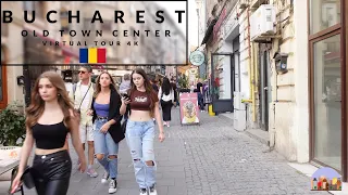 Bucharest, Romania Old Town Center Virtual Tour 4K. Centrul Vechi București | Walking Tour 4K