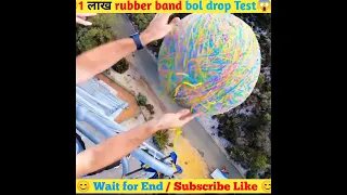 -GIANT RUBBER BAND BALL 45m Drop Test ! How High Will it Bounce #shorts |mr indian hacker |crazy xyz