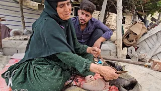 Adventures of a village mother, making musk, butter and hand milk products by mother's skilled hands