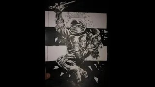 Drawing Eastman & Laird Teenage Mutant Ninja Turtles Raphael (Time-lapse)