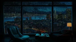 Thunderstorm & Heavy Rain Sounds on Window at Night helps Calm, Forget Anxiety - Natural Rain Sounds