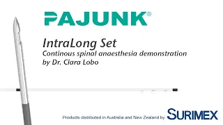 Surimex: Pajunk IntraLong Set (Continuous spinal anaesthesia) demonstration with Dr. Clara Lobo