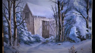 Winter Shed - Landscape Painting