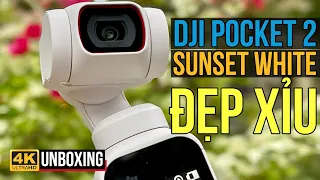 DJI POCKET 2 SUNSET WHITE: MÀU MỚI ĐẸP NGẤT NGÂY, MÁY QUAY 4K CẦM TAY NHỎ GỌN CHUYÊN TRỊ VLOG