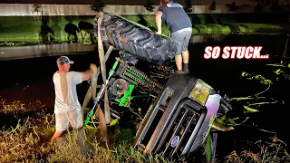 Recovering the Flipped Over Mega Truck From My 20 Foot Deep Pond!!!