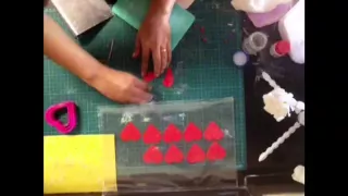 Gumpaste peony rose using love shape cutter part 1