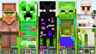 Minecraft HOW to BUILD HOUSE IN ENDERMAN GOLEM ZOMBIE CREEPER VILLAGER HOW TO PLAY My Craft