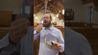 The shofar has four notes in this video. I will demonstrate how they sound.