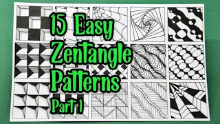 15 Easy Zentangle Patterns For Beginners | Part 1  | Easy Drawing || الگوهای ساده زنتنگل