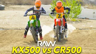 Kawasaki KX500 versus Honda CR500 RAW - Motocross Action Magazine