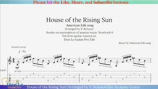 House of the Rising Sun (Arranged by V. Kolosov) for Acoustic Guitar with TABs