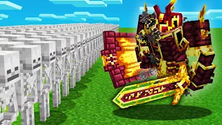 1000 SKELETONS vs LAVA MONSTER (Minecraft Mob Battle)