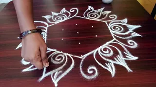 festival rangoli kolam 🌹beautiful rangoli muggu🌹 Dot's kolam 🌹