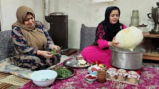 Azerbaijani Dolma Recipe | Delicious Dolma in village | Cabbage