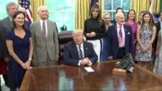 Trump marks Apollo 11 anniversary with astronauts