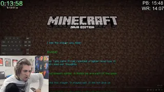 xQc Reacts to The New Minecraft SpeedRun World Record 13:58 | Minecraft Speed run 13:58
